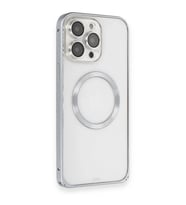 Joko Apple İphone 15 Pro Max Kılıf Metal Bumper Magneticsafe Kapak - Gri