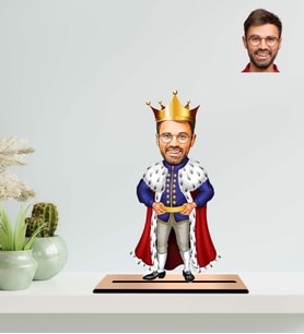 Kişiye Özel Kral Temalı Karikatür Ahşap Biblo