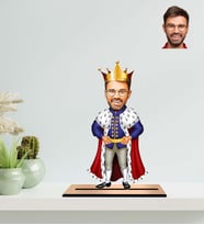 Kişiye Özel Kral Temalı Karikatür Ahşap Biblo