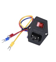Kablolu 220V Erkek Power Soketi Sigorta Yuvalı ve Işıklı Açma Kapama Anahtarlı Kulaklıklı Montaj Tip