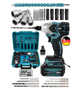 58 Vf 5Ah Professional Somun Sökme Sıkma Şarjlı Darbeli Matkap Vidalama Set