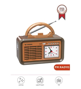 Torima D60 Kahverengi Nostalji Radyo Kablosuz Bluetooth Hoparlör