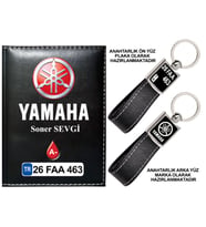 Plakanıza Özel Yamaha Logolu Siyah Ruhsat Kabı ve Anahtarlık