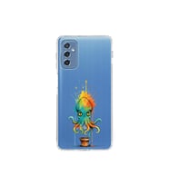 Samsung Galaxy M52 ile uyumlu Splash ahtapot tasarımlı şeffaf silikon kılıf