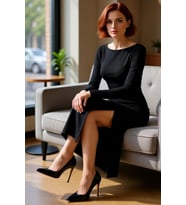 Kadınlar İçin Kayık Yaka Uzun Kollu Maxi Boy Sırt Dekolteli Şık Bodycon Örme Elbise Kaliteli