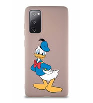 Samsung Galaxy S20 FE Soft Premier Kapak Donald Duck-D Tasarımlı Silikon Kılıf - Pudra (Şeffaf)