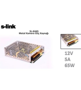 S-link SL-KA65 12V 5A 65W Metal Kamera Güç Kaynağı