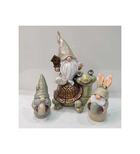 Renkli Kaplumbağa Gnome Şans Cüceleri Seti, Bahçe ve Dekorasyon İçin