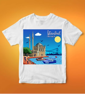 Ortaköy Tasarımlı Tişört (Beyaz)
