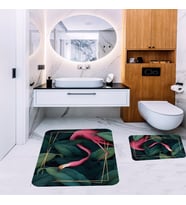 Banyo Halısı Ikili Klozet Takımı Kaymaz Tabanlı Banyo Paspas Takımı (Karışık)