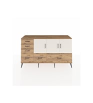 Kronos Konsol 4 Raflı 6 Çekmeceli 3 Kapaklı 176x59x99 Çam-Aytaşı/Çam