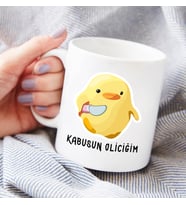 Belalı Civciv 'Kabusun Oliciğim' Baskılı Komik Kupa Bardak