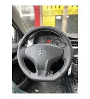 Citroen C-Elysee Araca Özel Direksiyon Kılıfı Uyumlu (Nokta Düz) Siyah Dikişli