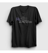 Presmono Unisex Beyaz Logo Anime Re Zero T-Shirt 543650tt (Siyah)