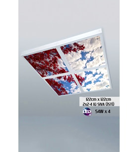 124cm X 124cm-dörtlü- Led-sıva Üstü-216w-işyeri Aydınlatma-led Dekorasyon-avize-hd-uv-