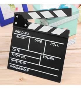 Küçük Boy Dekoratif Sinema Klaketi - Ahşap Tasarım - 20x20 cm