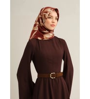 Armine Sura İpek Eşarp 9324 - 57 Bordo Karışık Desen