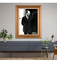 Altın Paspartulu Atatürk  Çerçeveli Tablo C773 (Gold)