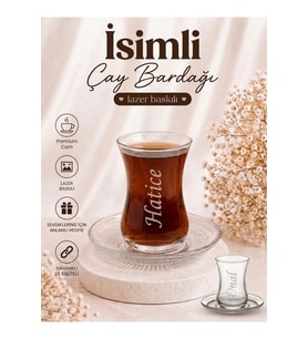 Kişiselleştirilebilir Duru İnce Belli Çay Bardağı 125 cc
