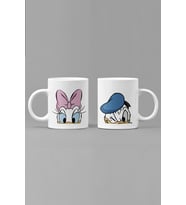 Daisy ve Donald Sevgili/Çift/Arkadaş 2'li Kupa Bardak Seti (Beyaz)