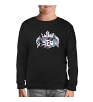 SF9 - Logo Crown Siyah Çocuk Sweatshirt