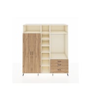 Kronos Dolap 9 Raflı 3 Çekmeceli 2 Askılı 220x59x243 Aytaşı-Çam/Çam
