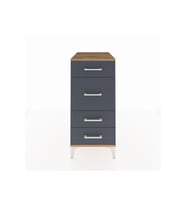 Kronos Komodin 4 Çekmeceli 44x59x96 Çam-Antrasit