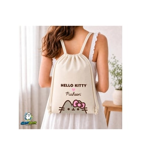 Pusheen ve Hello Kitty Büzgülü Keten Çanta C257