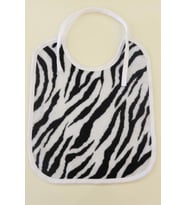 Ender Home Bebek Mama Önlüğü Baskılı Bukle Biyeli Pamuklu Havlu Bebek Önlüğü Zebra Baskılı-