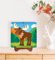 BK Toys Çocuklar İçin 2 si 1 arada Eğitici-Öğretici Ahşap 4 Parça Yapboz Puzzle Çerçeve Model 27