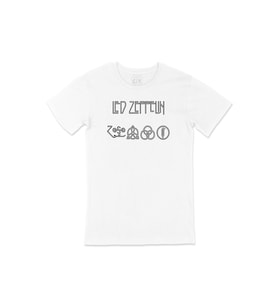 Led Zeppelin Logo Tasarım Tişört (Beyaz)