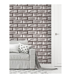 Dreamwall 3D Tuğla Desenli Silinebilir Sağlık Dostu Tekstil Duvar Kağıdı (Çok Renkli)