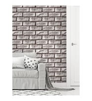 Dreamwall 3D Tuğla Desenli Silinebilir Sağlık Dostu Tekstil Duvar Kağıdı (Çok Renkli)