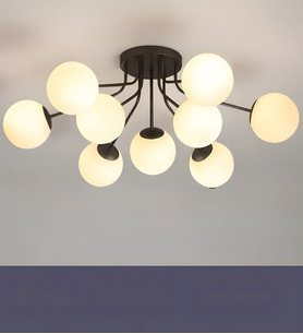 9 Camlı Modern Mutfak Yatak Odası Salon Avize (Siyah)