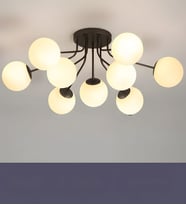 9 Camlı Modern Mutfak Yatak Odası Salon Avize (Siyah)