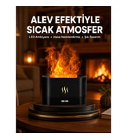 Mey İthalat® Modern Tasarımlı Alev Efektli LED Aromaterapi Hava Nemlendirici Yeni Nesil