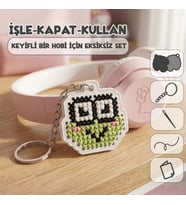 Etamina Yeşil Kurbağa -Keroppi- Kanaviçe Anahtarlık Kiti (İşleme Hobi Seti)
