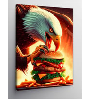 Kanvas Tablo Hamburger Yiyen Kartal