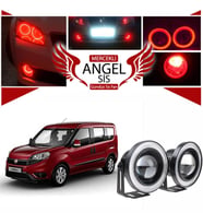Fiat Doblo D4 Uyumlu, Universal Mercekli Led Angel Sis Farı, 76mm Kırmızı Renk