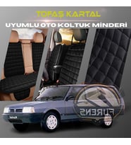 Tofaş Kartal Siyah Renk Tay Tüyü Cepli & Terletmez Sırtlı Oto Koltuk Minder Seti - Koltuk Koruma Kılıfı (ÖN & ARKA TAM SET)