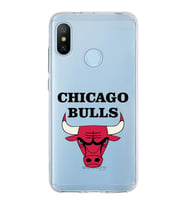 Xiaomi Mi A2 Lite Uyumlu Kapak Chicago Bulls Tasarımlı Şeffaf Silikon Kılıf
