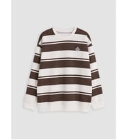 LCW Kids Kahverengi Çizgili Erkek Çocuk Sweatshirt
