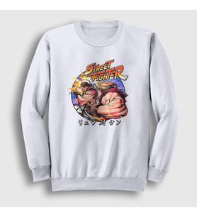 Presmono Unisex Beyaz Ryu Vs Ken V3 Street Fighter Sweatshirt 411458tt