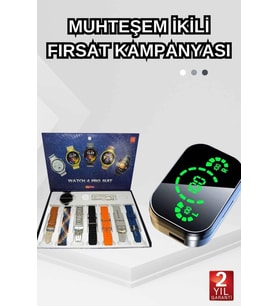 Mey İthalat® Dokunmatik Akıllı Saat Yeni Nesil Kulaklık Kampanyası Bluetooth Bağlantılı Anc Özelliğ