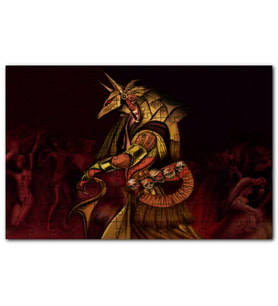 Cakapuzzle Anubis ve Çıplak Tutsakları Puzzle Yapboz MDF (Ahşap) (120 Parça)