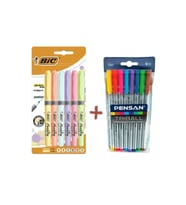 Pensan Triball 8'li Vakumlu Set + Bic 6'lı Pastel Fosforlu