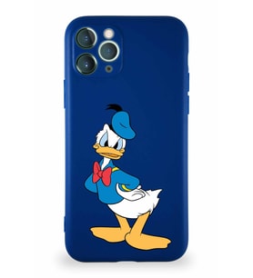 Apple iPhone 11 Pro Soft Premier Kapak Donald Duck-D Tasarımlı Silikon Kılıf - Lacivert (Şeffaf)