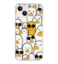 Apple iPhone 13 Uyumlu Kapak Duck Tasarımlı Şeffaf Silikon Kılıf