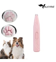 Valkyrie Kedi Köpek Pati Tüy Kesme Makinesi Sessiz Hassas Bölge Traş Cihazı Seramik & Çelik Bıçaklı Pembe
