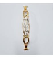 ZÜMRE 128 mm Metal GOLD  Kasa Beyaz  BAŞAK Desenli  / 5 ADET (Altın)